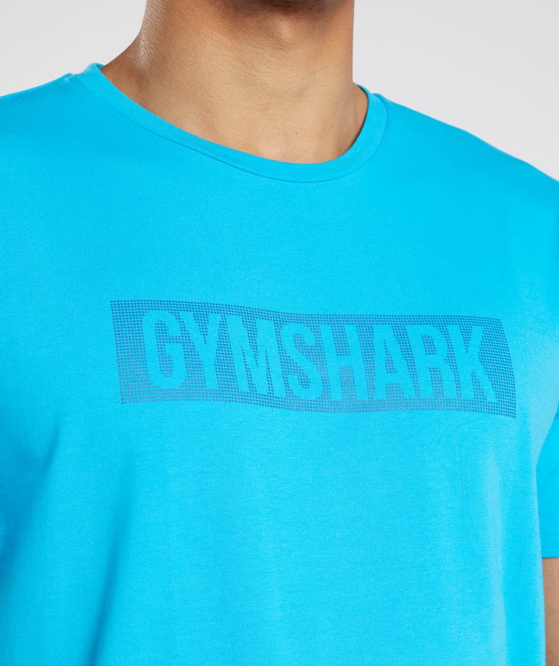 Men's Gymshark Block T-Shirts Turquoise | NZ 4OCRND